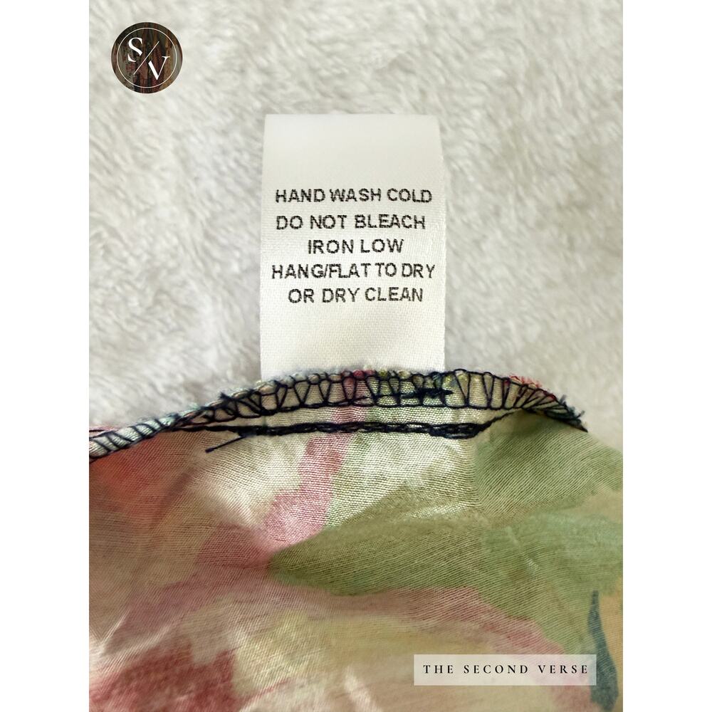 Oddi Long Sleeve Floral Printed Boho Flowy Peasant Top Blouse Size XL - Picture 13 of 13